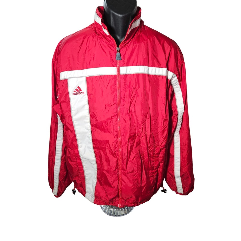 Vintage blue label Adidas Wind breaker red size medium